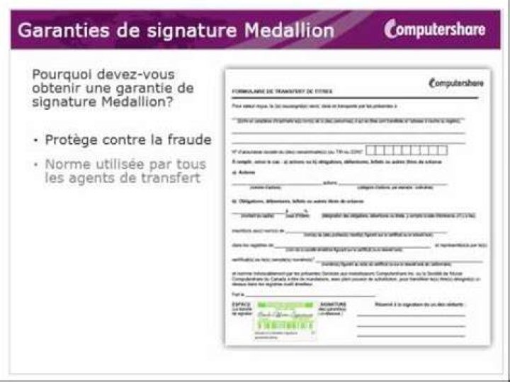 Does Computershare require medallion signature?