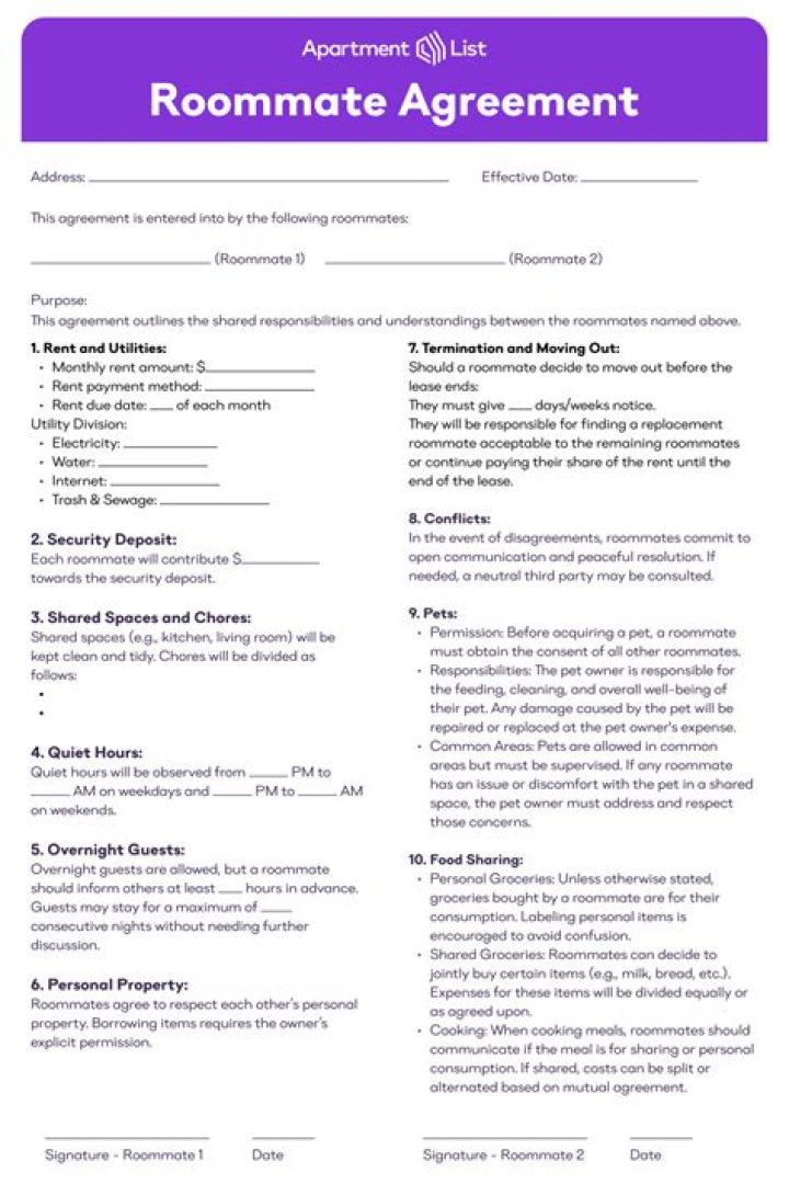 How do I make a roommate agreement?