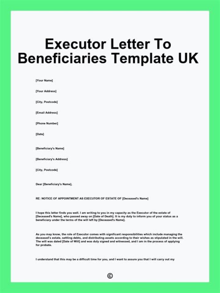 How do I transfer executor of estate to beneficiary?