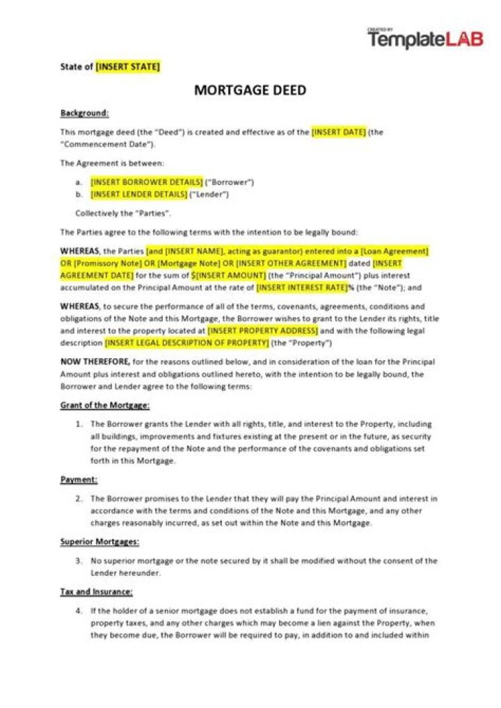 How do I write a mortgage agreement?
