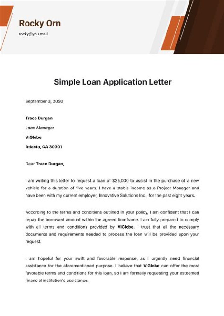 How do I write a simple loan application?