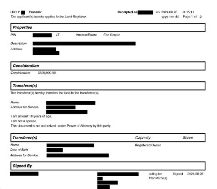 How do you change the deed on a house in Ontario?