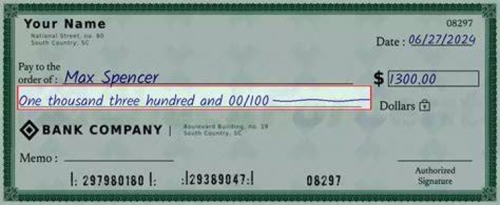 How Do You Spell 1300 dollars?