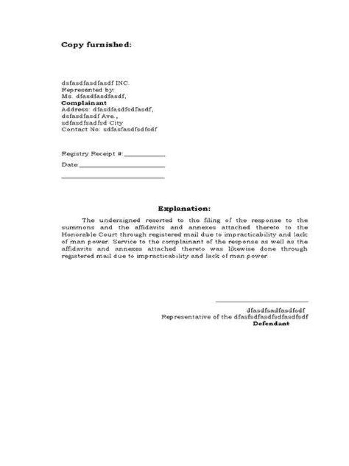 How do you use copy furnished in a letter?