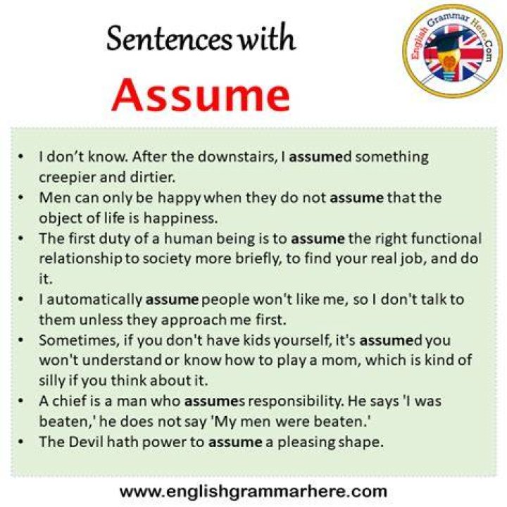 How do you use the word assume?
