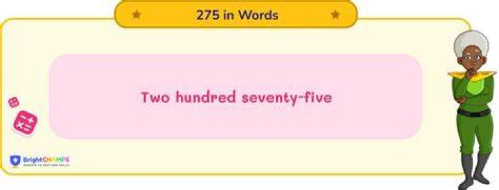 How do you write 275 in words?