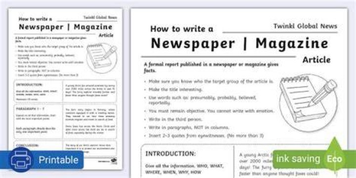 How do you write a newspaper article example?