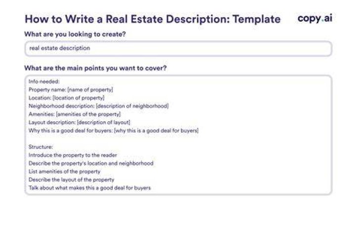 How do you write a real estate description?