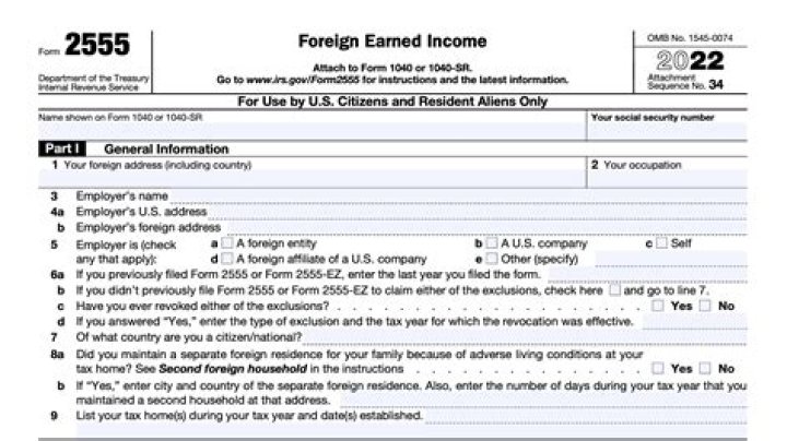 How does form 2555 work?