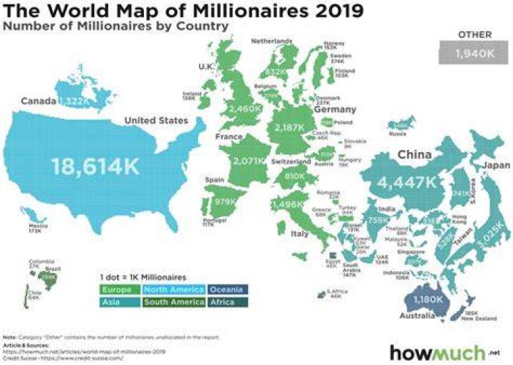 How many black millionaires are there in the world?
