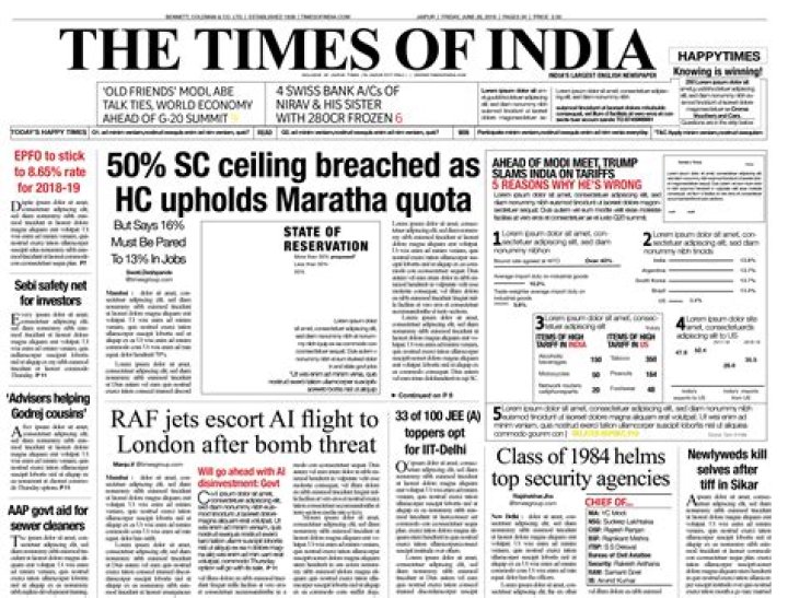 How many columns are in a newspaper?