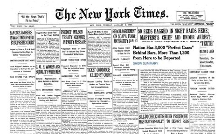 How much did a newspaper cost in 1920?