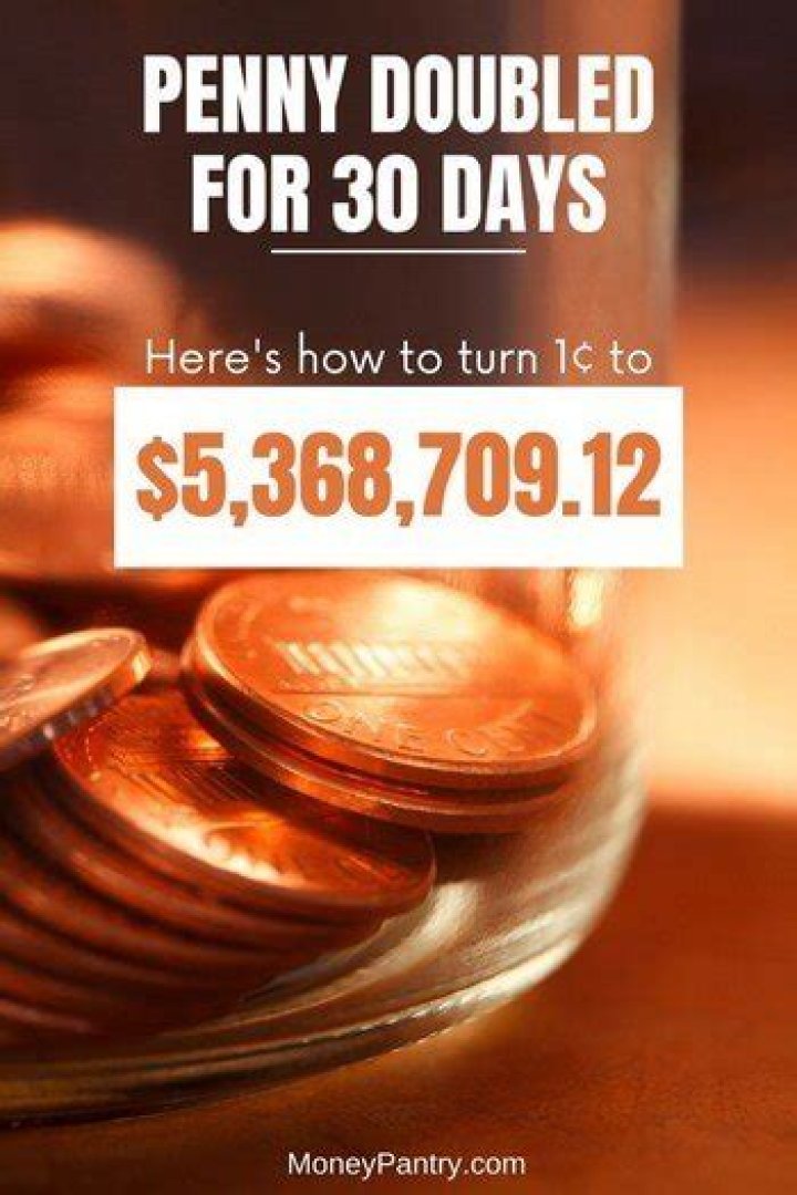 How much is 1 penny a day doubled for 30 days equation?