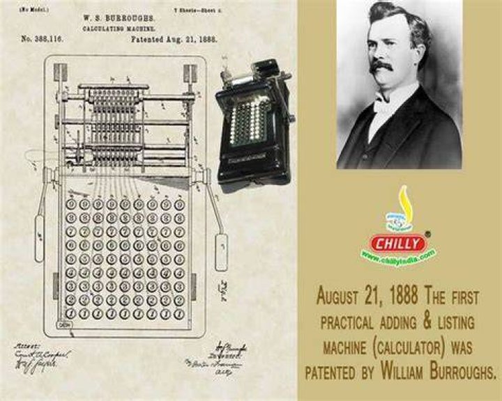 In what year was William Burroughs adding machine patented?