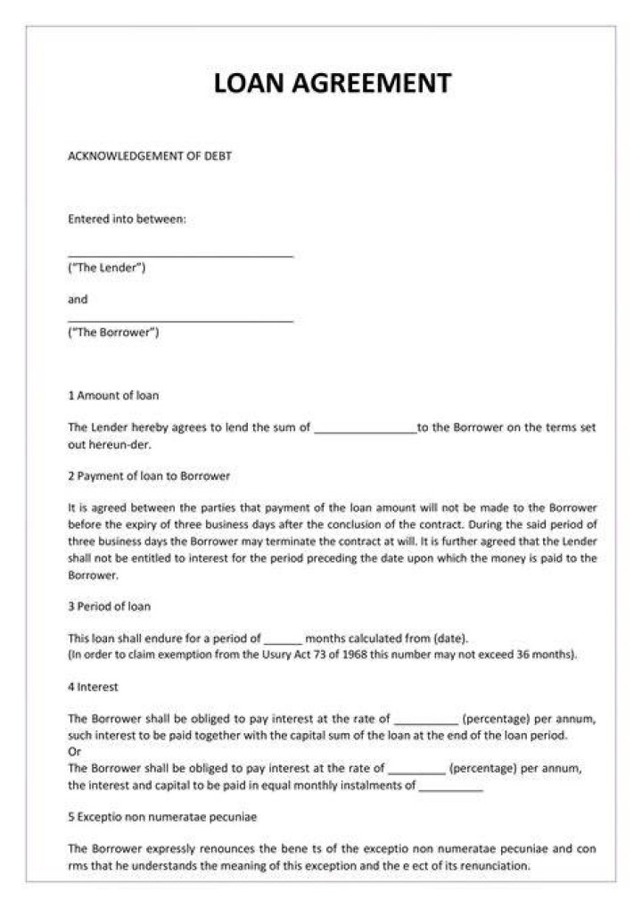 Is a loan agreement a legal document?