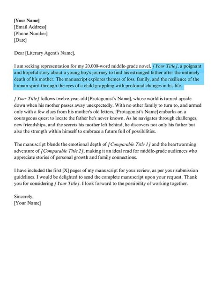 Is a query letter sent with a manuscript?