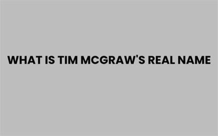 Is Tim McGraw his real name?