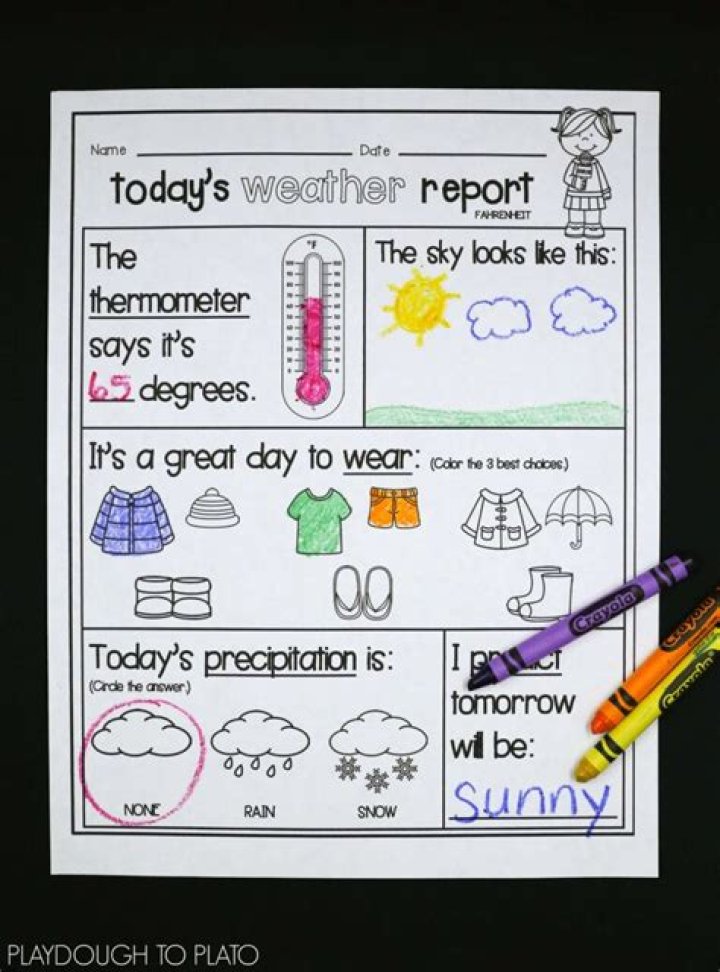 What 5 things does a weather report include?