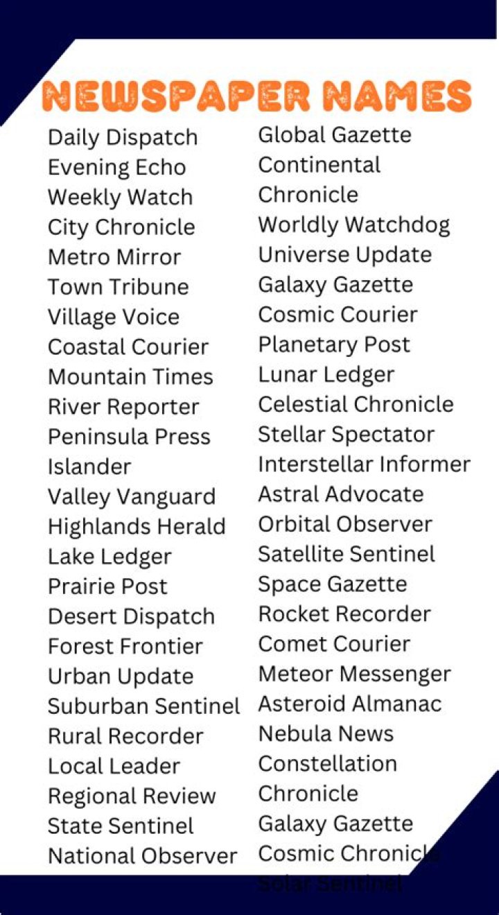 What are common newspaper names?