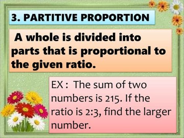 What are examples of Partitive proportion?