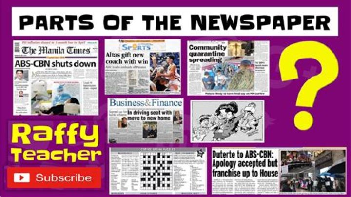What are parts of a newspaper?