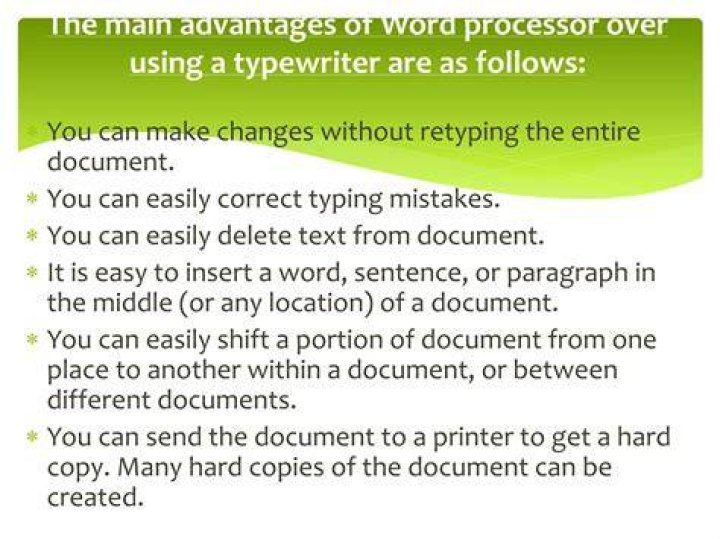 What are the advantages of word processor over?