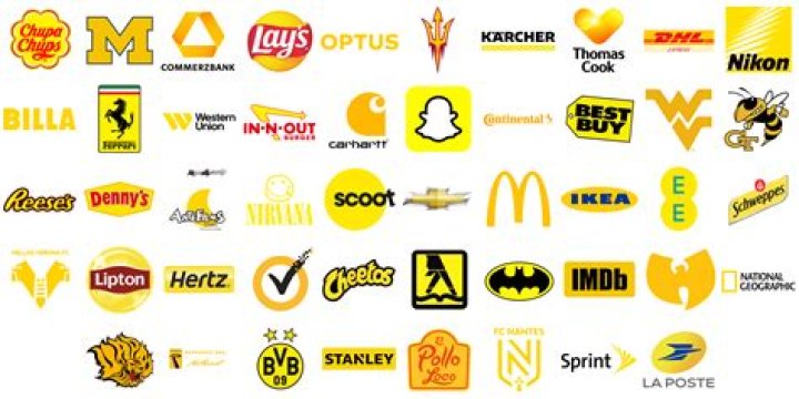 What company has a yellow logo?