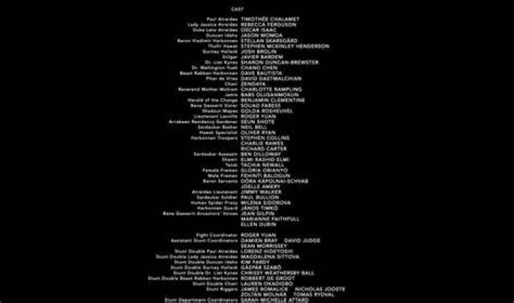 What do you put at the end of film credits?
