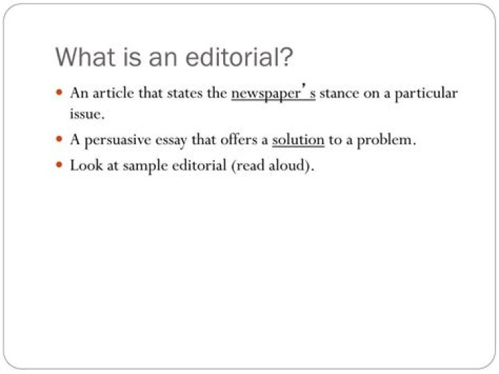 What does editorial mean in newspaper?
