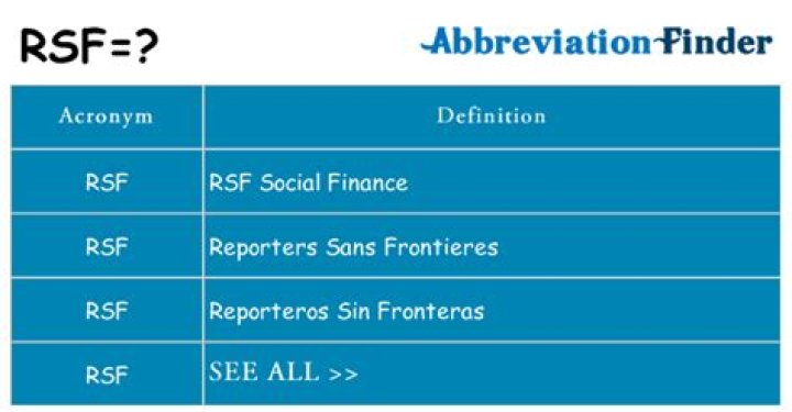 What does RSF stand for?