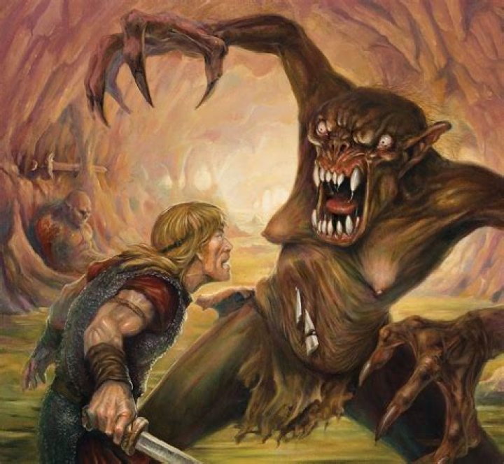 What does the battle between Beowulf and Grendel symbolize?
