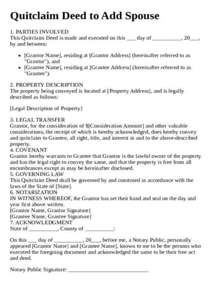 What happens when a spouse signs a quitclaim deed?