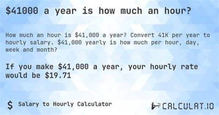 What is 41000 annually hourly?