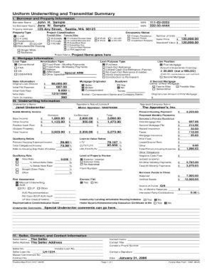 What is a 1008 form in mortgage?