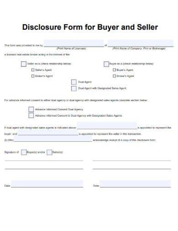What is a buyers disclosure form?