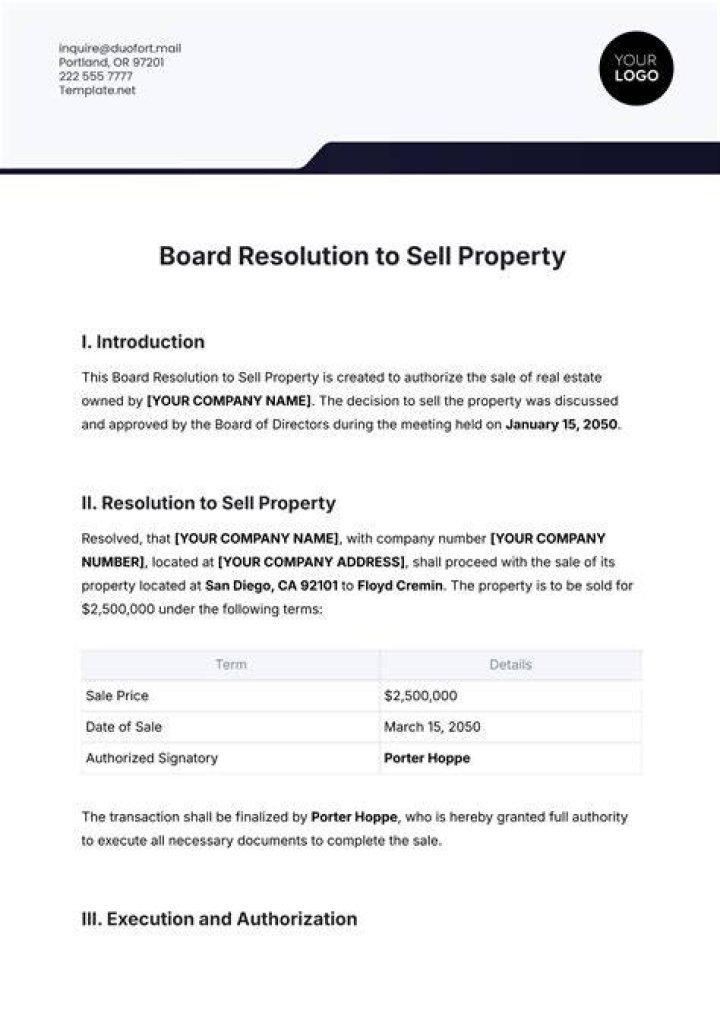 What is a corporate sale of a property?