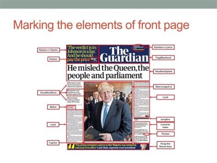 What is a front page newspaper?