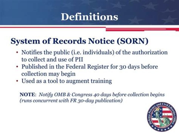 What is a systems of records notice Sorn?