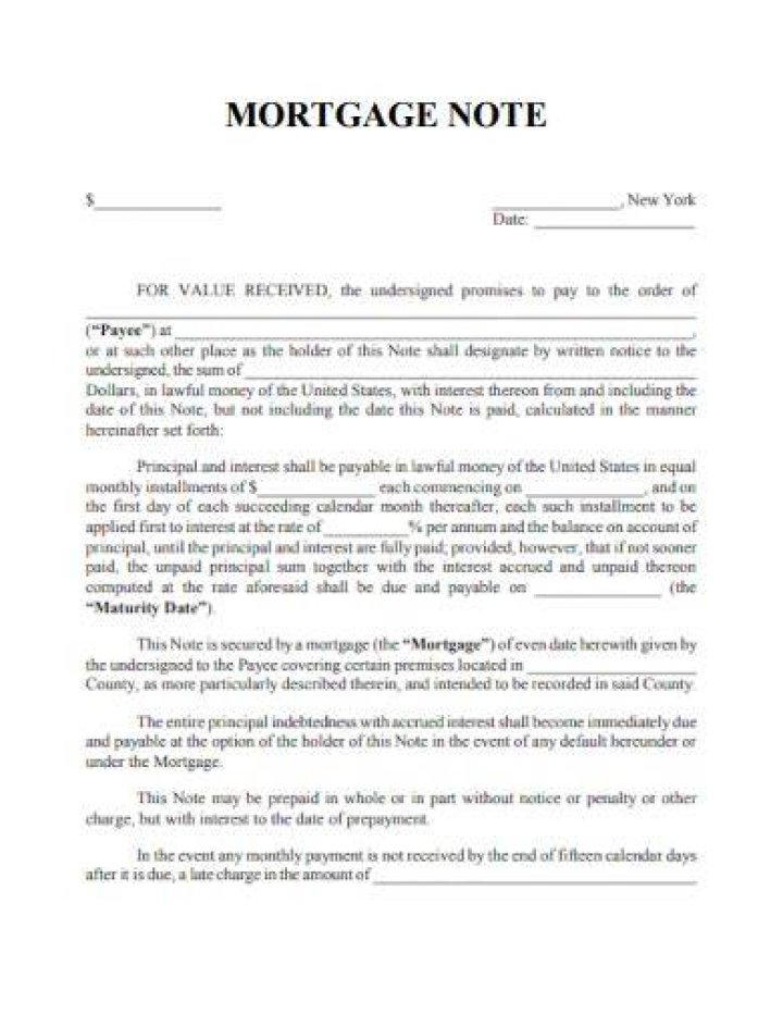 What is an existing mortgage note?
