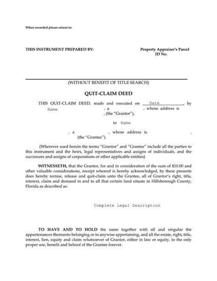 What is another name for quit claim deed?