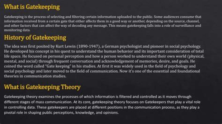What is gatekeeping theory in journalism?