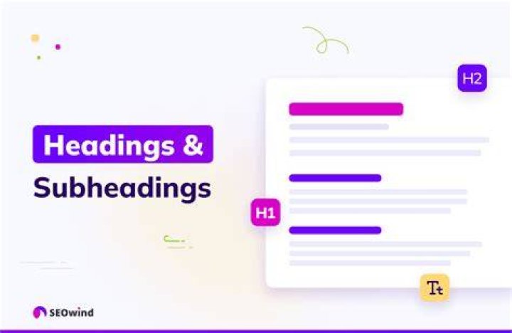 What is subheading and its example?