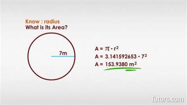 What is the area of 7 cm radius?