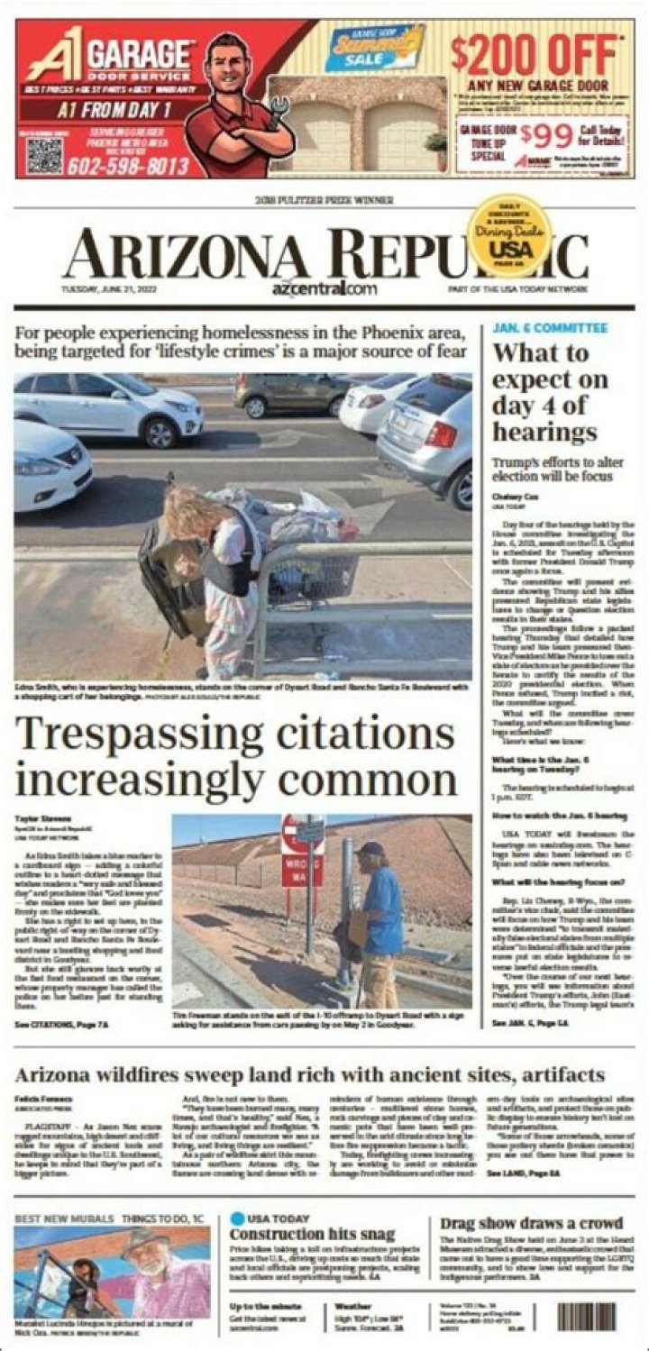 What is the cost of the Arizona Republic newspaper?