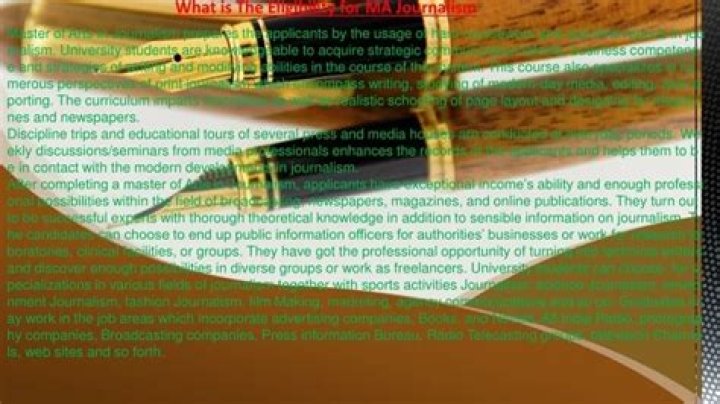 What is the eligibility for MA Journalism?