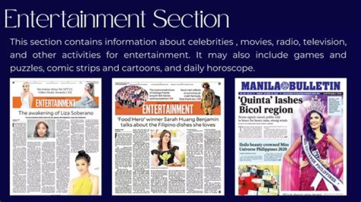 What is the entertainment section of a newspaper?
