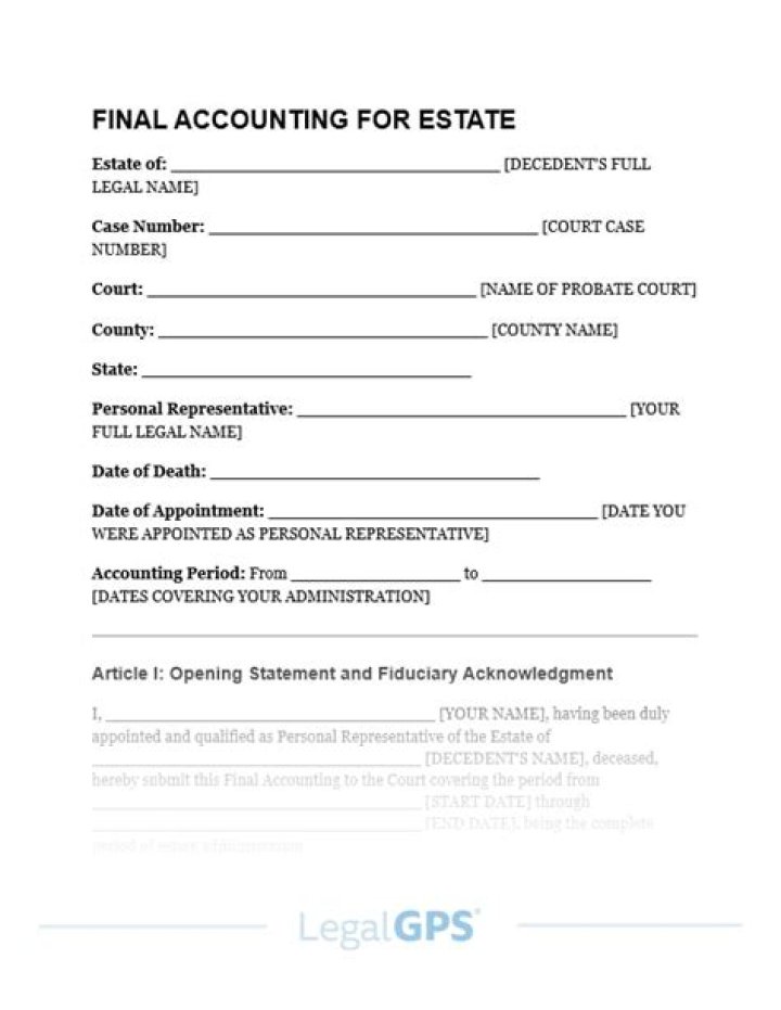 What is the final accounting of an estate?