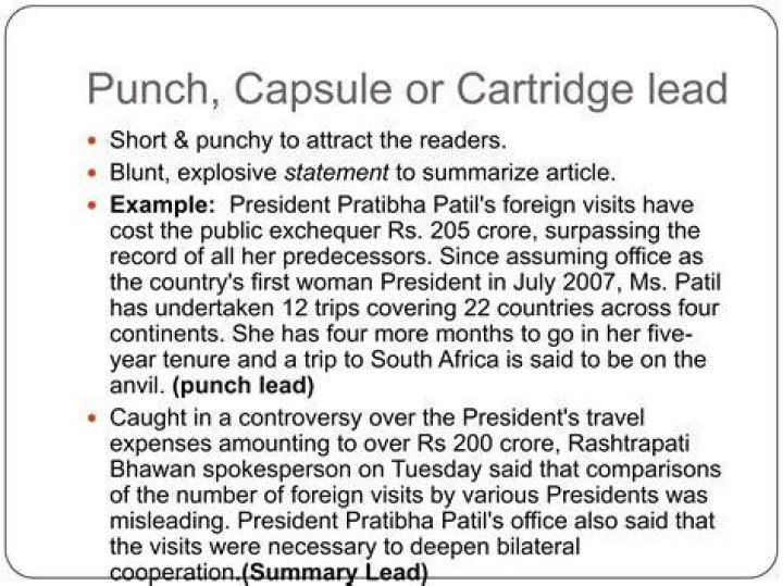 What is the punch lead?