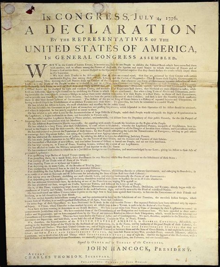 What newspaper printed the Declaration of Independence?