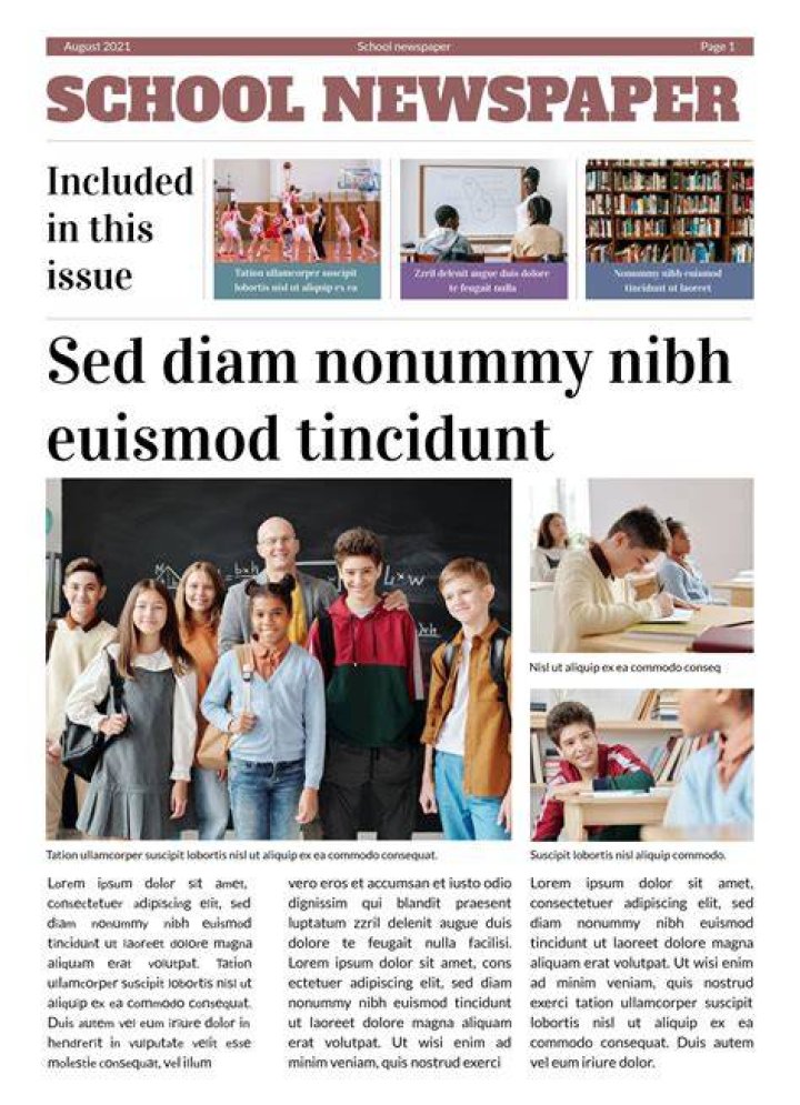 What should a school newspaper include?